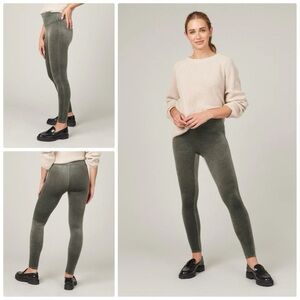 Spanx Velvet Leggings in Dark Palm